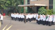 Khairunas memimpin Apel Pagi di lingkungan Inspektorat Jenderal Kementerian Agama, Senin (28/9/2026)
