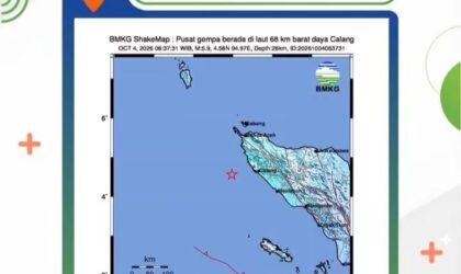 Gempa Guncang Aceh, Dirasakan di Sejumlah Daerah