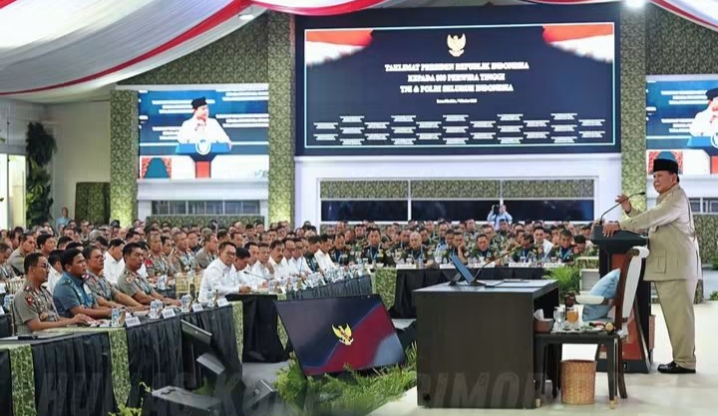 Prabowo Beri Taklimat 800 Perwira Tinggi TNI-Polri