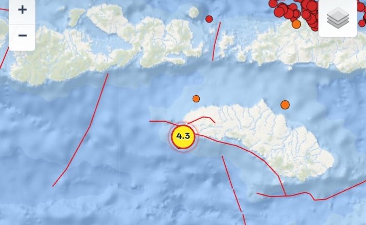 Gempa Magnitudo 4,3 Guncang Sumba Barat Daya, Getaran Terasa hingga MMI IV