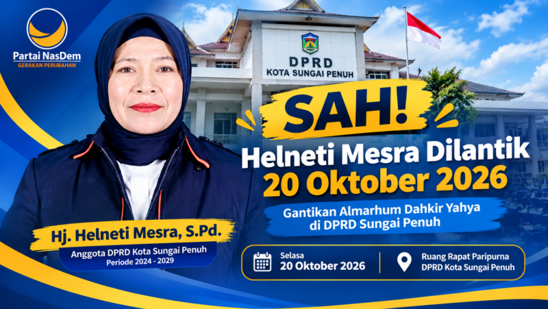 Resmi! Helneti Mesra Segera Duduki Kursi DPRD Sungai Penuh