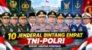 10 Jenderal Bintang Empat TNI-Polri Duduki Jabatan Strategis
