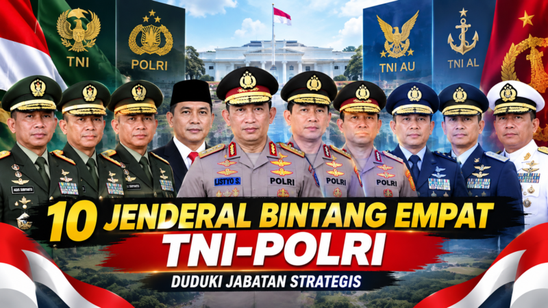 10 Jenderal Bintang Empat TNI-Polri Duduki Jabatan Strategis