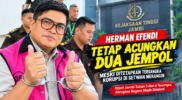 Herman Efendi Tetap Acungkan Dua Jempol Usai Jadi Tersangka Korupsi