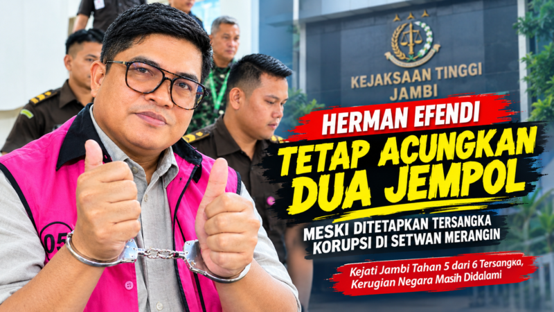 Herman Efendi Tetap Acungkan Dua Jempol Usai Jadi Tersangka Korupsi