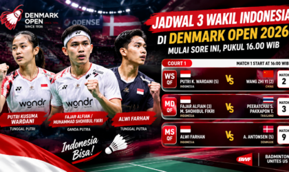 Jadwal 3 Wakil Indonesia di Denmark Open 2026